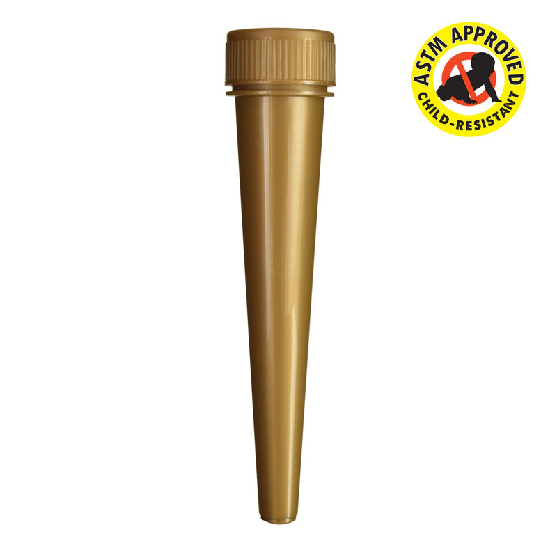 Gold Child Resistant Conical Tube 98mm - 850 Count