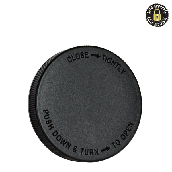 16oz Black Push Down & Turn CR Cap - 89/400 threading - 12 Count