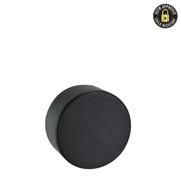 Smooth Child-Resistant Push & Turn Plastic Cap - Black - 5ML - 504 Count