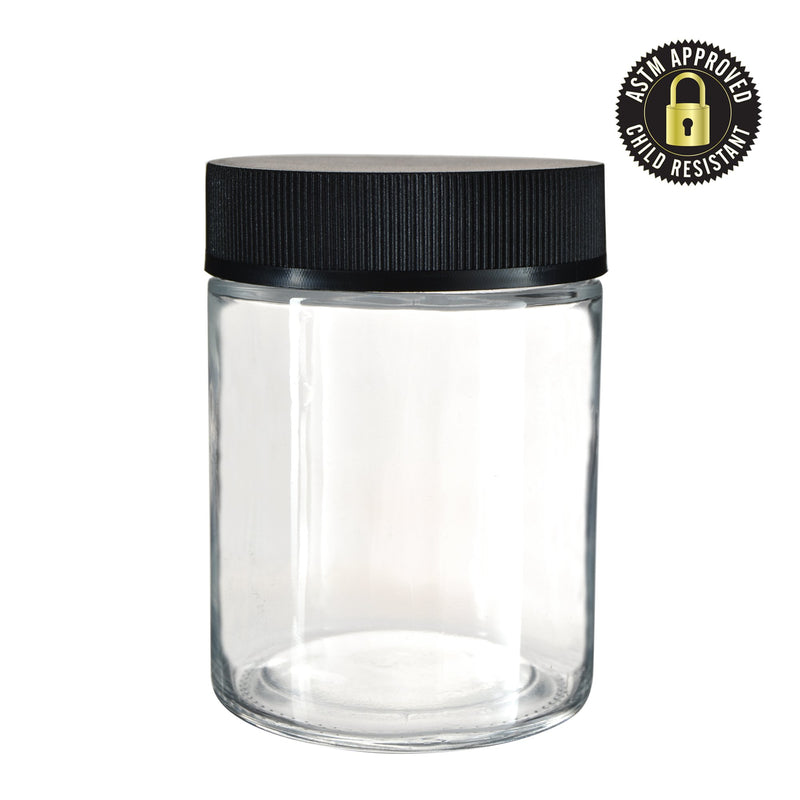 10oz Glass Jars With Black Caps - 14 Grams - 72 Count – Green Tech