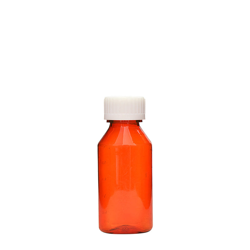 Amber Oval Bottles w/Oral Adapters 2 oz.