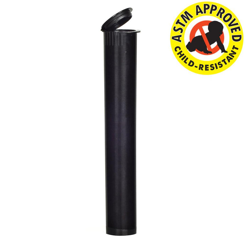 Opaque child resistant pre rolled tube 116mm black ASTM