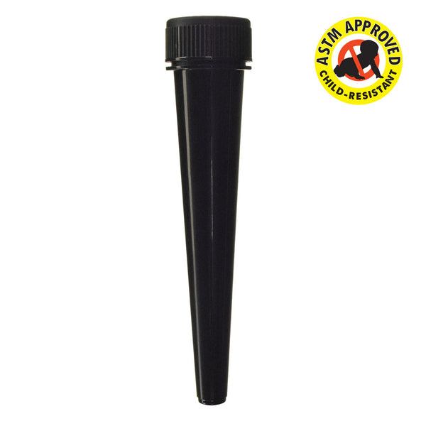 Black Child Resistant Conical Tube 98mm - 850 Count