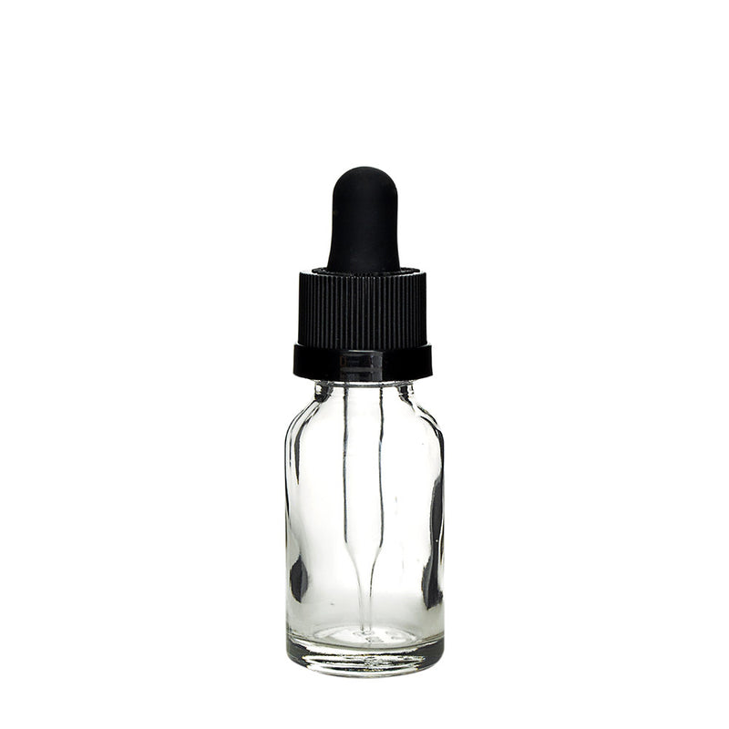 Glass Clear CR Dropper Bottles - 15ml - 120 Count